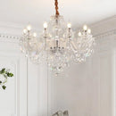 Ljojo European Lustre Crystal Chandelier White Glass Living Room Decor Bedroom Pendant Light