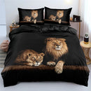 Ljojo Lions Print Duvet Set, Soft Bedding Set for Bedroom, 1 Duvet Cover + 1/2 Pillowcase
