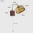 Ljojo Medieval Style Walnut Wall Lamp for Master Bedroom Living Room Study Dining Room