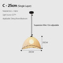 Japanese Style Fabric Pendant Lights Hand Knitted E27 Hanging Lamp for Bedroom - Ljojo
