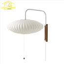 Italian Design Minimalist Flying Saucer Silk LED Wall Lamp for Bedroom Living Room by Ljojo