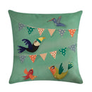 Blue Flower Bird Branch Pattern Cushion Set by Ljojo - Square Pillowcase Home Decoration
