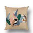 Abstract Portrait Painting Linen Sofa Pillow Case Set by Ljojo Art Decor