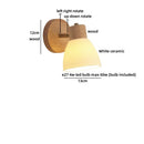 Ljojo LED Wall Light Fixture Ceramic Wood Interior Lighting Bedside Lamp