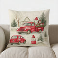 Christmas Red Truck Puppy Decor Pillow Cover for Sofa, Bedroom, Car - Ljojo