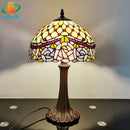 12 Inch Tiffany Style American Stained Glass Table Lamp for Bedroom Living Room - Ljojo