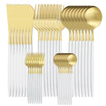 Ljojo Matte Gold Stainless Steel Cutlery Set 40Pcs