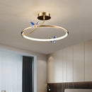 LED Gold Ring Butterfly Chandelier Pendant Light Fixture by Ljojo - Elegant Home Decor Lighting for Living Room