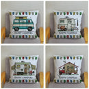 Happy Campers Owl Motorhome Print Pillow Case by Ljojo