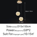 Crystal Ball Pendant Light Ljojo: Modern Luxury Bedroom Decor Hanging Line Light