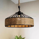 Hemp Rope Pendant Hanging Lamp Classic Retro Industrial Chandelier Light by Ljojo