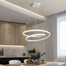LED Pendant Light 30CM Double Ring Hanging Lamp Minimalist Design for Bedroom Living Room Dining Table by Ljojo