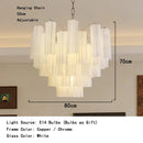 Frosted White Texture Glass Chandelier LED Lighting Fixture for Living Room Decor by Ljojo