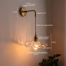 Ljojo LED Copper Wall Light for Bathroom Mirror Hallway Bedroom Glass Lamp