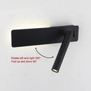 Black Nordic LED bedside wall lamp by Ljojo - Rotating wall lamp for bedroom, living room and study