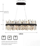 Ljojo Gold Rectangle Crystal Chandelier for Dining Room | Modern Kitchen Island Ceiling Light