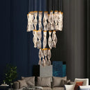 Ljojo Luxury Acrylic LED Chandelier Staircase Villa Pendant Light Fixtures