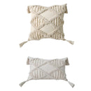 Bohemian Tufted Pillow Cover with Moroccan Embroidery by Ljojo
