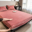 Ljojo Milk Velvet Fitted Sheet 160x200, Extra Warm, Elastic Band, Solid Color