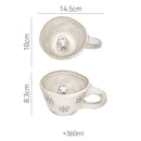 Ljojo 3D Cute Animal Snail Flower Ceramic Coffee Mug - Lovely Gift for Besties
