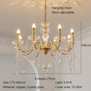 Ljojo French Retro Crystal E14 Pendant Lights Gold Luxury Chandeliers Bedroom Lamps