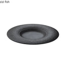 Ljojo Matte Stone Pattern Ceramic Shallow Plate for Sushi, Steak, Salad & Desserts