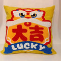 Ljojo 3D Lion Embroidery Velvet Tufted Cushion Pillow for Sofa, Home Decor