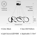 Modern Waves Metal LED Pendant Lights Luxury for Living Room Chandelier Bedroom by Ljojo