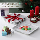Ljojo Marble Grey Porcelain Dinner Plate Set - 8" Square Tableware Dishes