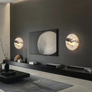 Ljojo 30cm Round Natural Stone LED Wall Light for Hotel Bedroom Decoration
