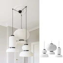 Ljojo Medieval Bauhaus Rice Paper Cage Lantern LED Pendant Light Chandelier for Home Decor