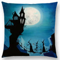 Cute Cat Moon Night Wonderland Witch Halloween Dance Pillow Cover by Ljojo