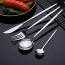 Ljojo 24Pcs Stainless Steel Cutlery Set Dinnerware Flatware Knife Fork Spoon
