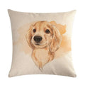 Cartoon Dog Cushion Cover by Ljojo - Linen Pet Pillow for Home Office Sofa Decor