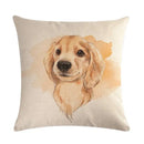 Cartoon Dog Cushion Cover by Ljojo - Linen Pet Pillow for Home Office Sofa Decor