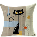 Ljojo Linen Cat Pillowcase 45x45 - Home Decor Cover for Sofa Bed