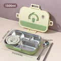 Ljojo 4/5 Grids Stainless Steel Divided Lunch Box Set with Cutlery
