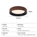 Nordic LED Ceiling Light Circular Walnut Wood Grain Aisle Light by Ljojo