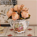 Ljojo™ Ceramic Vase & Flower Arrangement Set - Home Decor Crafts