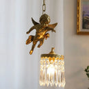 French Vintage Palace Copper Angel Chandelier Lamp for Living Room Bedroom by Ljojo
