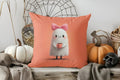 Cute Ghost Floral Halloween Pillow Cover for Sofa Bedroom Car by Ljojo