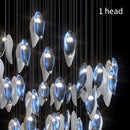 French Elegant Blue White Gold Petal Chandelier for Home Decor by Ljojo
