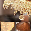 Ljojo Vintage Water Drop Pendant Chandelier, Walnut LED Light for Restaurant Bedroom Bar
