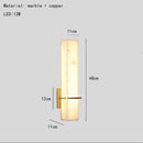 Cuboid Natural Marble Wall Lamp Copper Rectangular for Living Room Bedroom by Ljojo