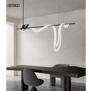Ljojo Long Arc LED Chandelier - Elegant Nordic Design for Bar and Desk