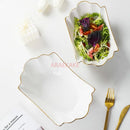 Ljojo 400ml Gold Phoenix Tail Ceramic Bowl for Soup, Pasta, Salad, and More