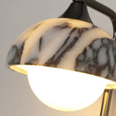 Ljojo Marble Stone LED Wall Sconce, Rotatable Switch, White Glass, Carbon Steel