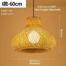 Bamboo Hand Weaving Pendant Light 40 80cm LED Chandelier Fixture for Home Bedroom Decor by Ljojo
