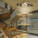 Ljojo Luxury Crystal Teardrop Chandelier for Long Stair Pendant Light