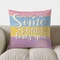 Easter Bunny Pillow Cover with Flowers and Eggs - Ljojo